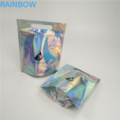 Moistureproof συσκευάζοντας στάση σακουλών φύλλων αλουμινίου επάνω στο τοπ προσαρμοσμένο μέγεθος φερμουάρ με τη λαβή