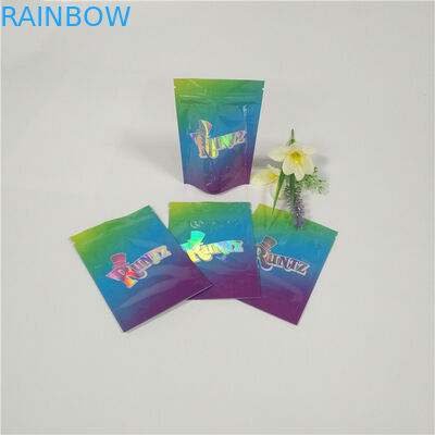 Τα αστεία συνήθειας τσαντών συσκευασίας σακουλών φύλλων αλουμινίου ζιζανίων Mylar Runtz ονομάζουν επάνω τις συσκευασίες ανθεκτικές