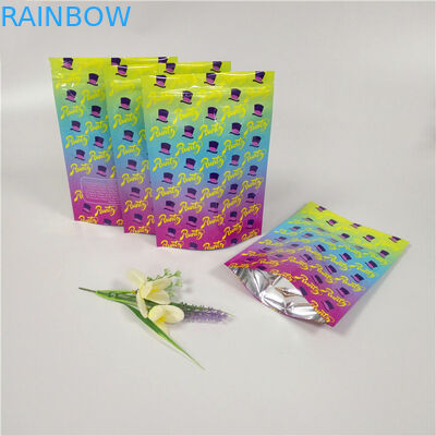 Η διπλή συνήθεια φερμουάρ τύπωσε λαμπρή επιφάνεια τσαντών φύλλων αλουμινίου αργιλίου στάσεων επάνω τοποθετημένη σε στρώματα τη σακούλες