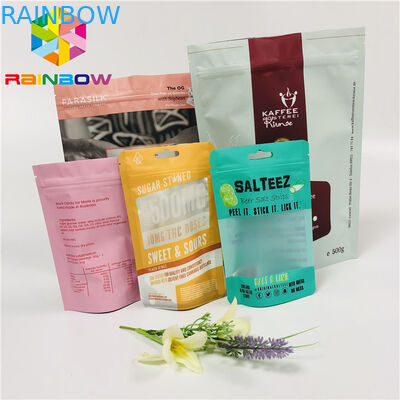 Τσάντες τσαγιού μεταλλινών που συσκευάζουν τη στάση επάνω στην τσάντα φύλλων αλουμινίου αργιλίου με το φερμουάρ/τη λυσσασμένη εγκοπή