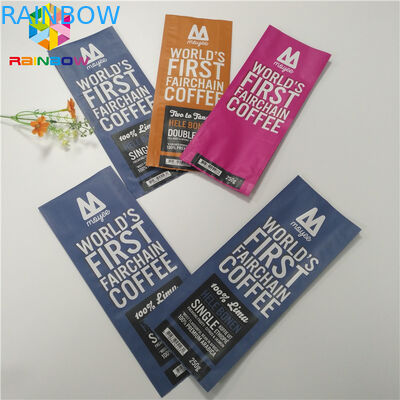 Τελειωμένη σακούλα φύλλων αλουμινίου σφραγίδων τετραγώνων μεταλλίνη που συσκευάζει τη δευτερεύουσα Gusset τσάντα καφέ με τη βαλβίδα