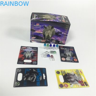 Κάρτα φουσκαλών εγγράφου κασετών που συσκευάζει τη χρυσή σφαίρα εμπορευματοκιβωτίων ρινοκέρων με την πλαστική κάλυψη