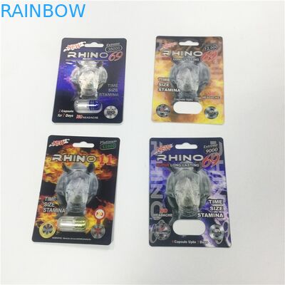 Κάρτα φουσκαλών εγγράφου κασετών που συσκευάζει τη χρυσή σφαίρα εμπορευματοκιβωτίων ρινοκέρων με την πλαστική κάλυψη