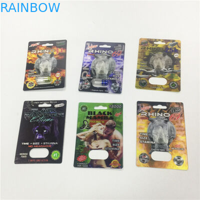 Κάρτα φουσκαλών εγγράφου κασετών που συσκευάζει τη χρυσή σφαίρα εμπορευματοκιβωτίων ρινοκέρων με την πλαστική κάλυψη