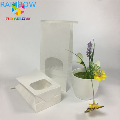 Greaseproof τσάντα πρόχειρων φαγητών που συσκευάζει τη σαφή τσάντα παραθύρων της Λευκής Βίβλου σαφή με το δεσμό κασσίτερου