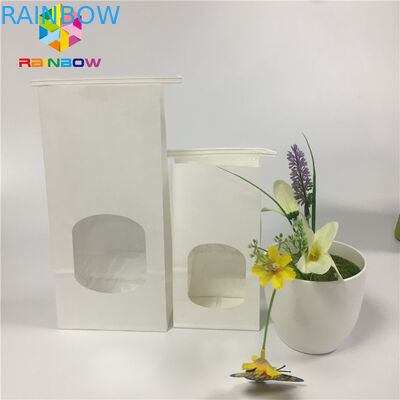 Greaseproof τσάντα πρόχειρων φαγητών που συσκευάζει τη σαφή τσάντα παραθύρων της Λευκής Βίβλου σαφή με το δεσμό κασσίτερου