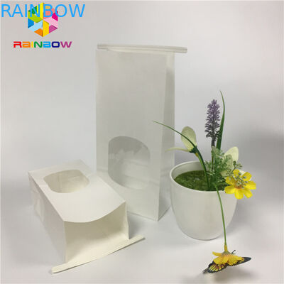 Greaseproof τσάντα πρόχειρων φαγητών που συσκευάζει τη σαφή τσάντα παραθύρων της Λευκής Βίβλου σαφή με το δεσμό κασσίτερου