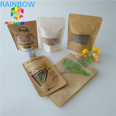 Ματ άσπρες πλαστικές σακούλες που συσκευάζουν την πολυ στάση κλειδαριών φερμουάρ Doypack επάνω στο παράθυρο ορθογωνίων σακουλών