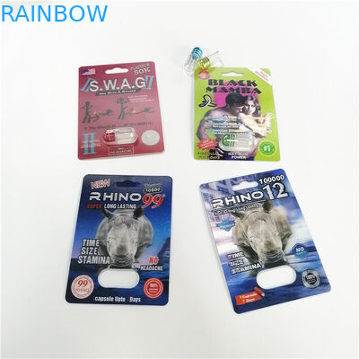 Αρσενικό πακέτο φουσκαλών φαρμάκων αυξήσεων που συσκευάζει τη μαύρη κάρτα επίδειξης εγγράφου της Zen μαμών αρχαιότερη