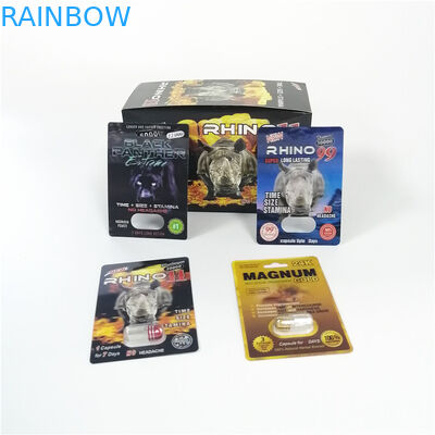 Αρσενικό πακέτο φουσκαλών φαρμάκων αυξήσεων που συσκευάζει τη μαύρη κάρτα επίδειξης εγγράφου της Zen μαμών αρχαιότερη