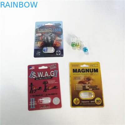 Σεξουαλική συσκευάζοντας κάρτα πακέτων φουσκαλών χαπιών αυξήσεων απόδοσης με το κιβώτιο επίδειξης