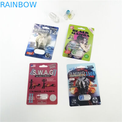 Σεξουαλική συσκευάζοντας κάρτα πακέτων φουσκαλών χαπιών αυξήσεων απόδοσης με το κιβώτιο επίδειξης