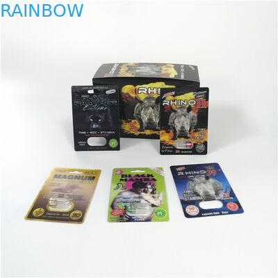 Σεξουαλική συσκευάζοντας κάρτα πακέτων φουσκαλών χαπιών αυξήσεων απόδοσης με το κιβώτιο επίδειξης