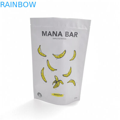 Η άσπρη στάση μεταλλινών επάνω στη σακούλα τοποθετεί το Resealable ασφαλή βαθμό τροφίμων σε σάκκο που προσαρμόζεται με το φερμουάρ