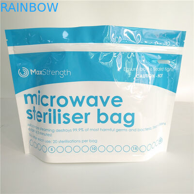 Κατώτατο Gusset αποστειρωτή μικροκυμάτων αποθήκευσης τροφίμων τοποθετεί τη Resealable τοπ συνήθεια φερμουάρ σε σάκκο