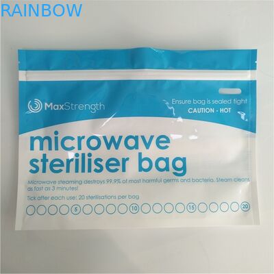 Κατώτατο Gusset αποστειρωτή μικροκυμάτων αποθήκευσης τροφίμων τοποθετεί τη Resealable τοπ συνήθεια φερμουάρ σε σάκκο