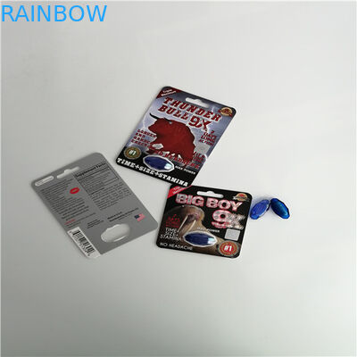 Τα αρσενικά χάπια αυξήσεων βγάζουν φουσκ'αλες τον τυπωμένο συνήθεια ρινόκερο 69 συσκευασίας καρτών τρισδιάστατη κάρτα χαπιών φύλων