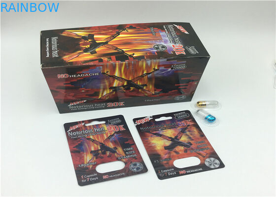 Ρινόκερος 69 τρισδιάστατο χρώμα συνήθειας χαπιών καψών συσκευασίας καρτών φουσκαλών με το κιβώτιο εγγράφου επίδειξης