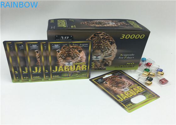 Αρσενικός ρινόκερος 69 συσκευασίας καρτών φουσκαλών χαπιών αυξήσεων φωτογραφική διαφάνεια με το πλαστικό μπουκάλι κάλυψης