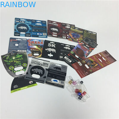 Κάρτα φουσκαλών εκτύπωσης μεταξιού που συσκευάζει το αρσενικό λογότυπο συνήθειας χαπιών φύλων ρινοκέρων φαρμάκων αυξήσεων