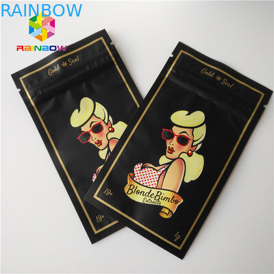 Resealable Ziplock συνήθειας τοποθετεί τη συσκευασία ζιζανίων κάνναβης απόδειξης CBD μυρωδιάς σακουλών 1G σε σάκκο Mylar