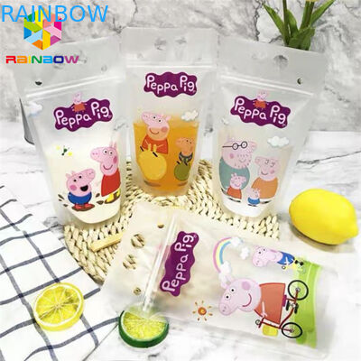 Η PET υλική πίνει τη σακούλα τροφίμων χυμού που συσκευάζει την εκτύπωση τσαντών CMYK Doypack με τις λαβές