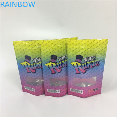 Ziplock χρώματος CYMK τυπωμένη συνήθεια διάτρηση Runtz ζιζανίων τσαντών για τις συσκευασίες Runtz Mylar