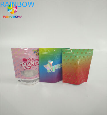 Η ακίνδυνη για τα παιδιά στάση 3.5g επάνω στις τσάντες σακουλών φερμουάρ προσαρμόζει την απόδειξη μυρωδιάς πακέτων Runtz τυπωμένων υλών