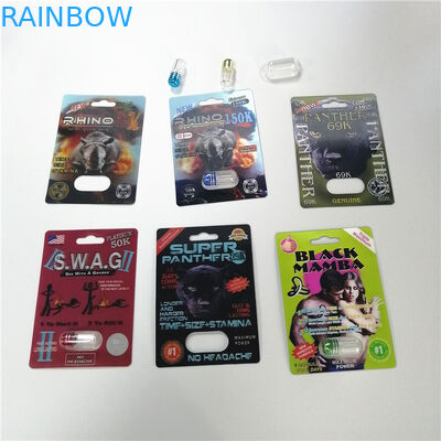 Κόκκινος ρινόκερος 69 πλαστικό πακέτο ιατρικής χαπιών φύλων σφαιρών βάζων καψών διεύρυνσης πεών