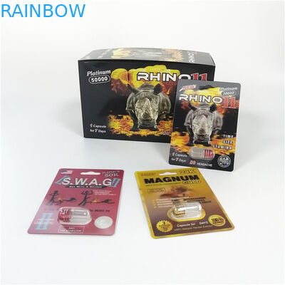 Κόκκινος ρινόκερος 69 πλαστικό πακέτο ιατρικής χαπιών φύλων σφαιρών βάζων καψών διεύρυνσης πεών