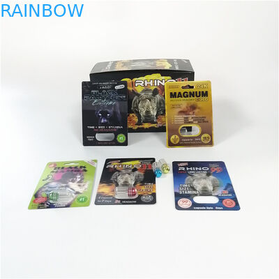 Κόκκινος ρινόκερος 69 πλαστικό πακέτο ιατρικής χαπιών φύλων σφαιρών βάζων καψών διεύρυνσης πεών