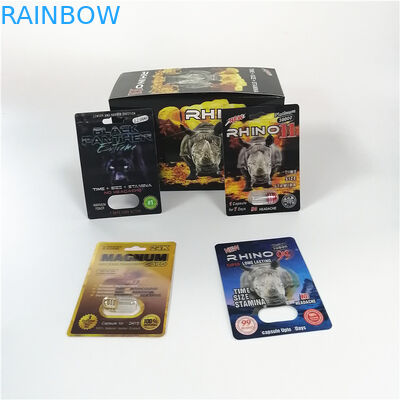 Σεξουαλική σειρά ρινοκέρων συσκευασίας καρτών φουσκαλών χαπιών αυξήσεων για το πακέτο καψών φύλων σκονών