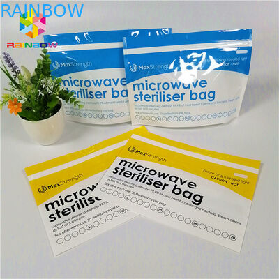 Πλαστική στάση αποστειρωτή μικροκυμάτων επάνω στις τσάντες σακουλών φερμουάρ για τον τροφοδότη/το μπουκάλι μωρών