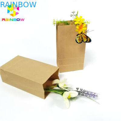 Βιοδιασπάσιμη greaseproof συσκευασία πρόχειρων φαγητών τσαντών επίπεδων κατώτατων σημείων εγγράφου της Kraft βαθμού τροφίμων