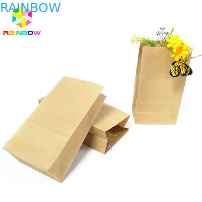 Βιοδιασπάσιμη greaseproof συσκευασία πρόχειρων φαγητών τσαντών επίπεδων κατώτατων σημείων εγγράφου της Kraft βαθμού τροφίμων