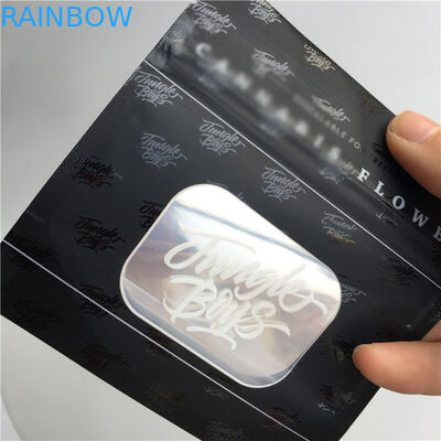 Πλαστικές σακούλες επιφάνειας μεταλλινών μαύρες που συσκευάζουν το UV διαφανές σαφές μπροστινό παράθυρο σημείων