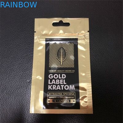 Τρεις πλαστικές σακούλες Mylar σφραγίδων πλευρών που συσκευάζουν το λογότυπο συνήθειας τσαντών που τυπώνεται