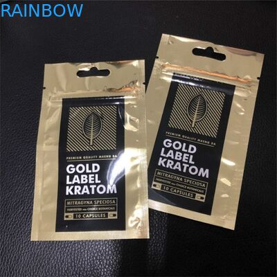 Τρεις πλαστικές σακούλες Mylar σφραγίδων πλευρών που συσκευάζουν το λογότυπο συνήθειας τσαντών που τυπώνεται