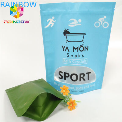 Σαφείς πλαστικές σακούλες μεταλλινών παραθύρων που συσκευάζουν την αλατισμένη θερμοκόλληση λουτρών κρυστάλλου φύλλων αλουμινίου αργιλίου