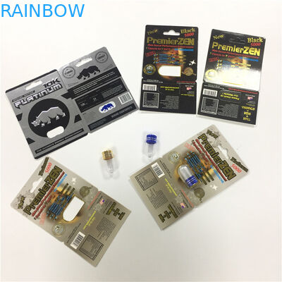 Φουσκαλών καψών προσαρμοσμένη κάρτες τυπωμένη ύλη συσκευασίας χαπιών απόδοσης εμπορευματοκιβωτίων σεξουαλική