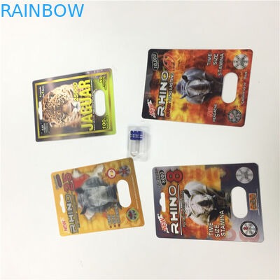 Φουσκαλών καψών προσαρμοσμένη κάρτες τυπωμένη ύλη συσκευασίας χαπιών απόδοσης εμπορευματοκιβωτίων σεξουαλική