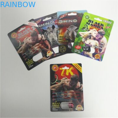 Πακέτο φουσκαλών κιβωτίων επίδειξης που συσκευάζει την τρισδιάστατη εκτύπωση για τα αρσενικά χάπια αυξήσεων Mamba