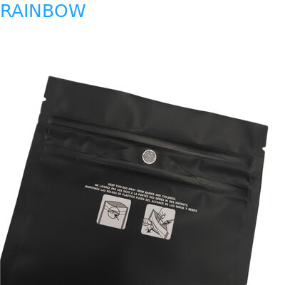 Ziplock μεταλλινών μαύρη ασφαλής για τα παιδιά σακουλών μυρωδιάς απόδειξης τσάντα ζιζανίων THC Mylar κάρρων Sativa Indica