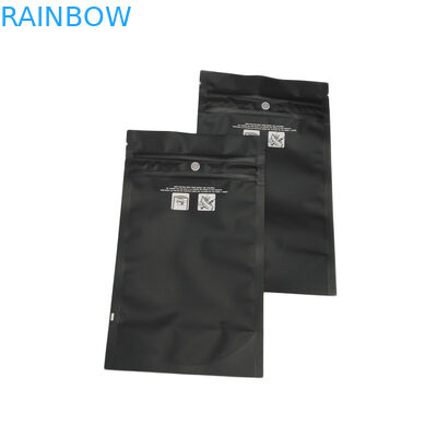 Ziplock μεταλλινών μαύρη ασφαλής για τα παιδιά σακουλών μυρωδιάς απόδειξης τσάντα ζιζανίων THC Mylar κάρρων Sativa Indica