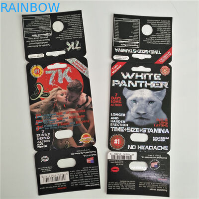 7K σεξουαλικό χάπι πάνθηρων που συσκευάζει το θηλυκό λογότυπο συνήθειας καρτών αυξήσεων με το κιβώτιο επίδειξης