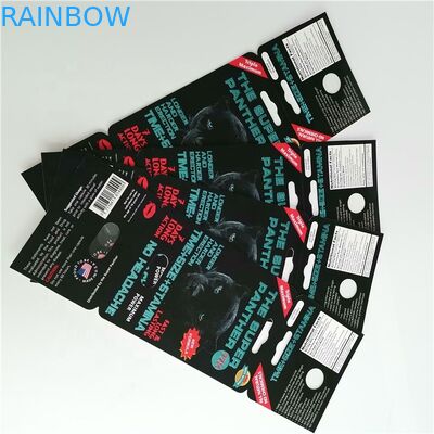 Έξοχες κάψες καρτών εγγράφου πάνθηρων που συσκευάζουν το χρώμα CMYK για τα αρσενικά χάπια αυξήσεων