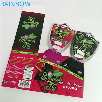 Αρσενική αυξήσεων χαπιών φουσκαλών κάρτα εγγράφου πακέτων συσκευάζοντας για τις κάψες χαπιών φύλων D2