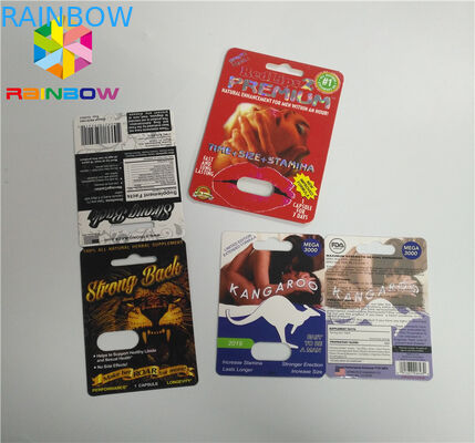 UV κάρτα φουσκαλών εκτύπωσης που συσκευάζει τις κάρτες φουσκαλών εγγράφου μπουκαλιών πετρελαίου CBD/την ηλεκτρονική κασέτα Vape