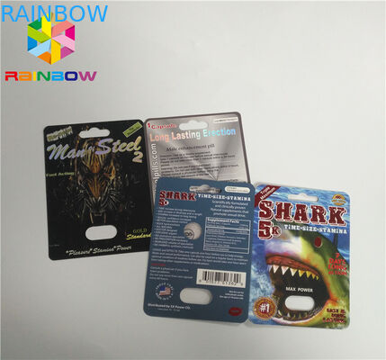 UV κάρτα φουσκαλών εκτύπωσης που συσκευάζει τις κάρτες φουσκαλών εγγράφου μπουκαλιών πετρελαίου CBD/την ηλεκτρονική κασέτα Vape