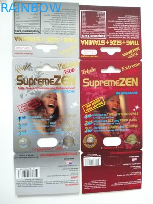 Αρσενικό κιβώτιο εγγράφου καρτών δύναμης σεξουαλικό τρισδιάστατο που συσκευάζει την αρχαιότερη τρισδιάστατη επίδραση της Zen για τα χάπια φύλων